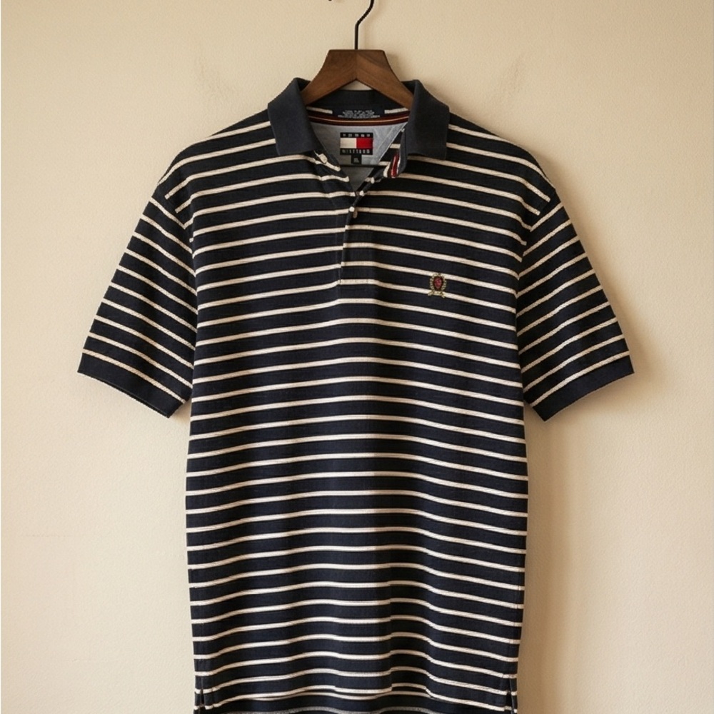 90’s Tommy Hilfiger Terry Close Knit Polo - Medium